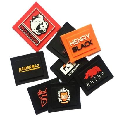 China Custom Durable Soft PVC Silicone 3d Label Embossed Logo Brand Designer Rubber Patch for sale