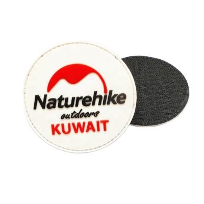 China Durable Customized 3D Rubber Logo Label PVC Embossed Engraved Rubber Patch for sale