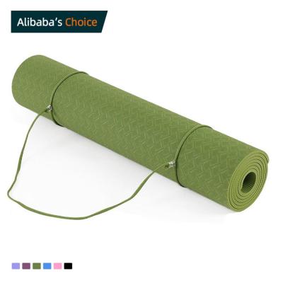 China Raincoat ; Eco-friendly OEM custom printing factory price eco-friendly waterproof organic strip yoga mat for sale