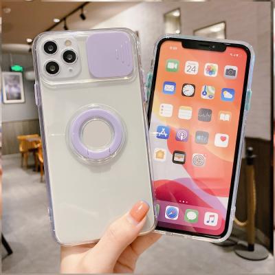 China Anti-drop For iPhone 12 11 Pro Max Camera Slide Protect Cover Lens Protective Phone Case With Push Window for sale