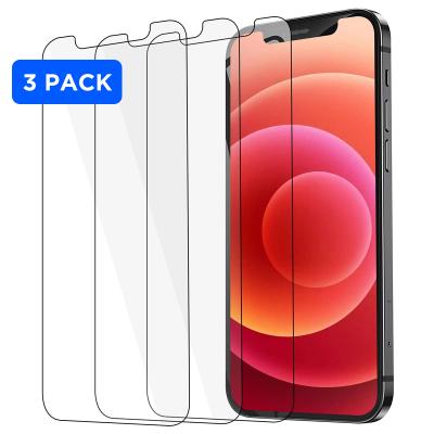 China Mobile Phone Factory Package 3 Pack Tempered Glass Screen Protector 9H Waterproof Anti-broken Tempered Glass Film for sale