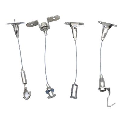 China Ceiling LED lighting cable gripper fitting accessories stainless steel suspension light hanging kit for sale