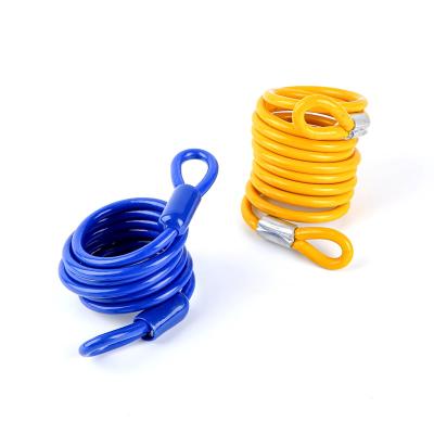 China Hot Selling Double Flow Hook Diving Spring Coil Tool Rope Flexible Plastic Spring Coil Cord Fishing Tool Retractable Lanyards for sale