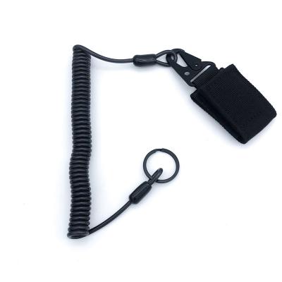 China Tactical Anti-lost Key Sling Secure Elastic Lanyard Spring weapon Sling Rope Hang Strap Tool Hunting Gun sling for sale