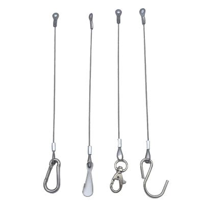 China Factory sling wire Safety Stainless Steel Tethers,Colorful Coated Security Tether Lanyard Kit Cable steel Wire for sale