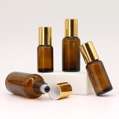 China Empty Refillable Cylinder 10ML Crystal Roller Ball Bottle Clear Amber Glass Roll On Perfume Personal Care Bottles for sale