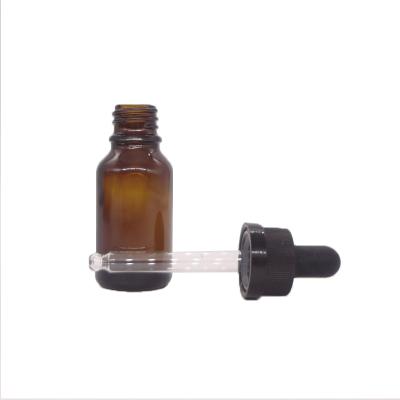 China Personal Care 15ml Green Essential Oil Amber Glass Bottle With Child Safe Cap for sale