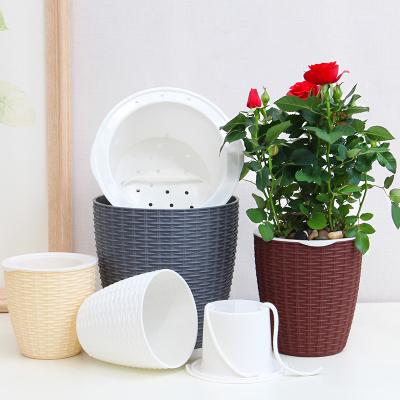 China Plant Pots Biodegradable Plastic Garden Flower Oliz Self Watering Plant Pot For Indoor Plants for sale