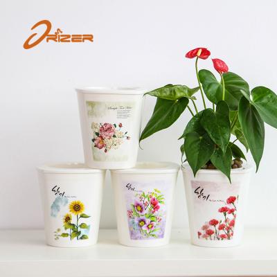 China Wholesale Biodegradable Colorful Succulent Square Shape Flower Pot Plants Printing Plastic Flower Pot for sale