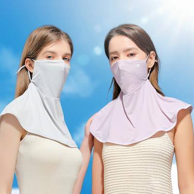 China Adjustable Breathable Face Towel Yarn Face Towel Sunscreen Face Cover Nose Neck Cover Summer Polyester Ice Silk Breathable Face Mask for sale