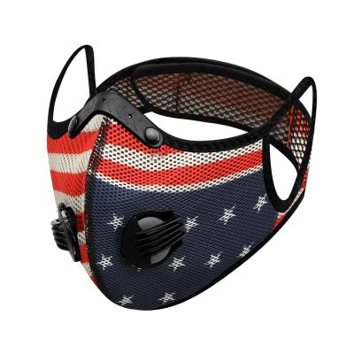 China Breathable Sport PM2.5 Face Mask Cover Valves Dual Activated Carbon Filter Bicycle Outdoor Cycling Mask Hunting Equipment for sale