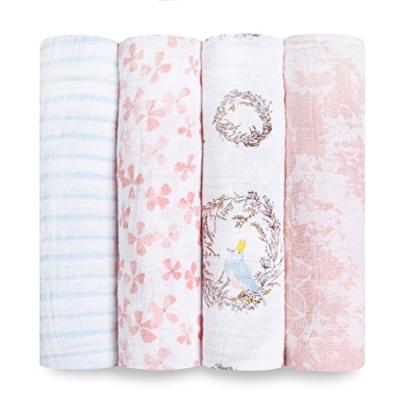 China Amazon Hot Selling Anti-pilling Folding Lovely Large Muslin Fabric Adjustable Floral Bamboo Toddler Baby Blanket Wrap Wrap Set for sale