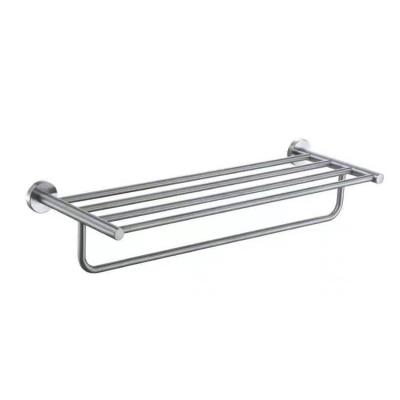 China Modern Stainless Steel Double Layer Towel Rack Wall Hanging Bathroom for sale