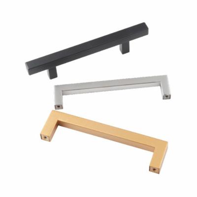 China 12*128*140 Mm Gold Stainless Steel Modern Simple Hollow Furniture Handles for sale