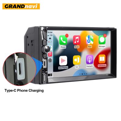 Cina GRANDnavi 2 Din 7 Inch MP5 Car Stereo Wince System Wireless CarPlay Android Auto BT Wifi Reversing Cam in vendita