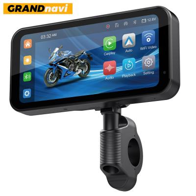 China Portable 6.25 inch IPX8 Waterproof motorcycle gps screen with type-c power carplay for motorcycles for sale