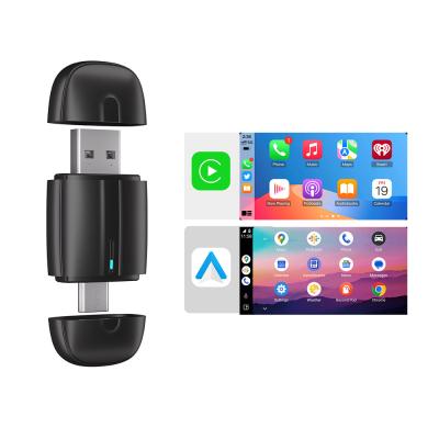 China GRANDnavi 2in1 Dual Port CarPlay Adapter Drehen Sie drahtgebundenes CarPlay Android Auto in drahtloses CarPlay Android Auto zu verkaufen