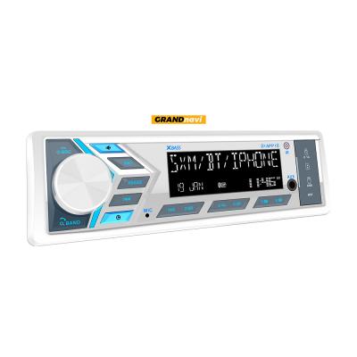 China Single DIN Bluetooth Marine Stereo AM FM CD MP3 Stereo Receiver White Cover Waterproof Rated Off Road White Speakers for sale