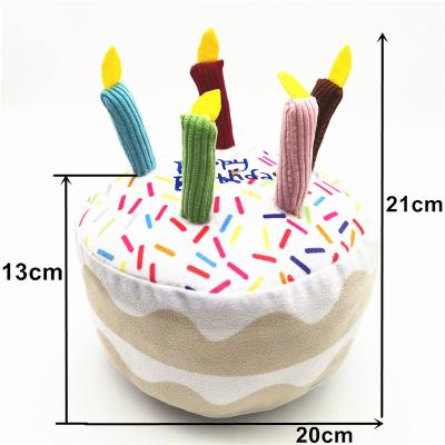 China Viable Happy Birthday Pet Toys Interactive Toy Dog Birthday Cake Squeaky Toys for sale