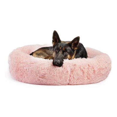 China 2021 New Arrivals Eco-friendly Breathable Round Dog Bed Wholesale Pink Dog Bed for sale