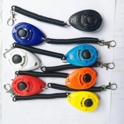 China High Fashion New Arrival Design Dog Bark Stop Hissing Sound Viable Colorful Pet Dog Clicker Round Clicker for sale