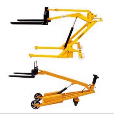 China Garment Shops Crank Hydraulic Arm Forklift Used With Trucks, Small Crank Arm Forklifts Easy To Load And Unload for sale