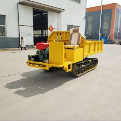 China Hydraulic self-unloading ride on type agricultural mini dumper and forestry crawler truck 3ton bucket-tipping capacity for sale