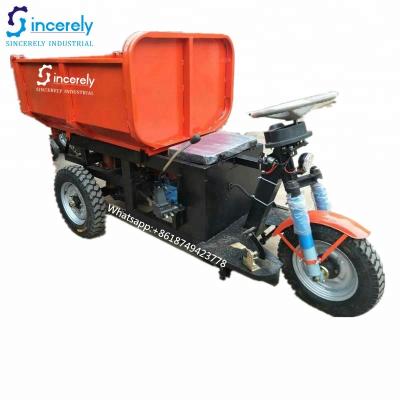 China 1ton Cargo Loading Capacity Type Three Diesel Mini Wheels Dump Tricycle / Small Truck For Mine for sale