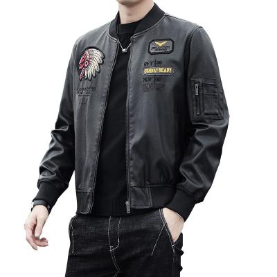 China Fashionable men's leather jacket of the factory direct sales color waterproof men's leather jackets for sale