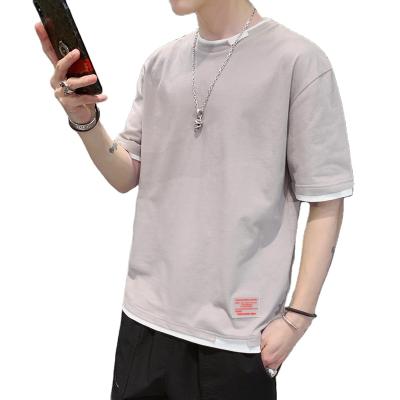 China New Style Anti-wrinkle Gradient Color Casual Short Sleeve Men's Loose Style Hip Hop Outdoor Sports T-shirt for sale