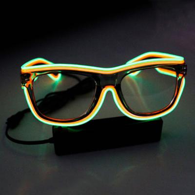 China Best Selling Custom Logo Flashing Led Flash+Slow Flash+steady EL Glasses, Light Up Sunglasses For Party for sale