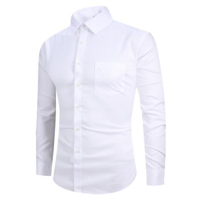 China Non-ironing Anti-pilling Shirt Men's Business Wear Long Sleeve White Shirt Casual Customization for sale