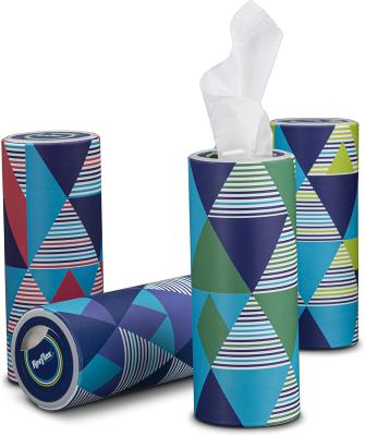 China Eco-friendly 2 Ply Cylinder Tube Paper Box Eco-friendly Facial Tissue With Logo for sale