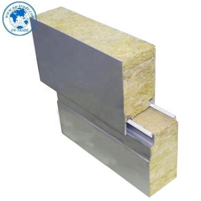 China Construction Insulated Wood Wall Price Tile Rock Wool Sandwich Panel For Container House And Refrigerator for sale