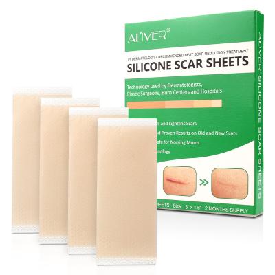 China Aliver Private Label Silicone Scar Treatment Skin Repair Patch Silicone Scar Remover Waterproof Medical Scar Removal Sheets for sale