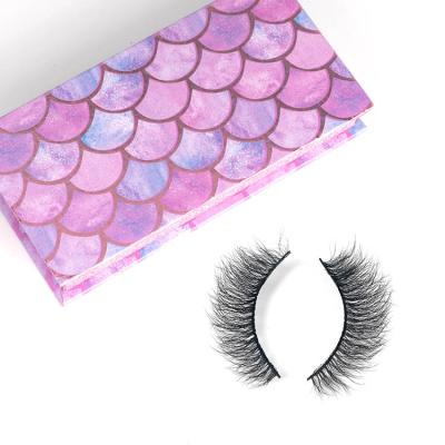 China Custom Synthetic Faux Fiber False Eyelashes False Lashes Silk 3d Eyelashes for sale