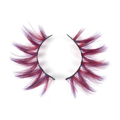 China Diamond Lovely Cruelty Free 100% Fake Hair 3d Color 20 Custom Made Custom Made Mink Lashes Eyelashes for sale