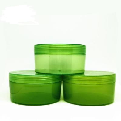 China PP PLASTIC EMPTY 300ML LIGHT GREEN JAR recyclable FOR COSMETIC ALOE VERA GEL for sale