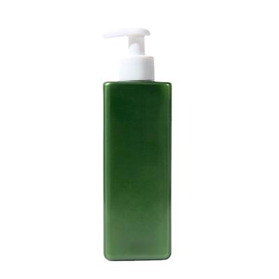 China Square 300ml 500ml 10oz 17oz Empty PET Plastic Cosmetic Bottle For Shampoo Lotion Cosmetic Packaging for sale