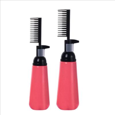 China Cosmetic Empty Pink Black 200ml Hair Dye Oil Bottle With Comb for sale