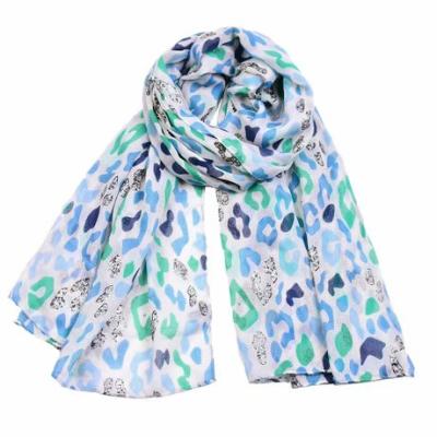 China American 2021women European Print Scarf Fashion Soft Soft Tassel Shawl Leopard Dot Hijab Scarf Muslims for sale