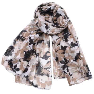 China European American Women's Fashion Design Printing Bali Yarn Shawl Polyester Cotton Muslim Scarf for sale