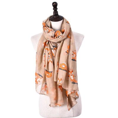 China 2021 European American Women Fashion New Design Animal Print Balinese Yarn Shawl Chiffon Polyester Cotton Viscous Scarf for sale