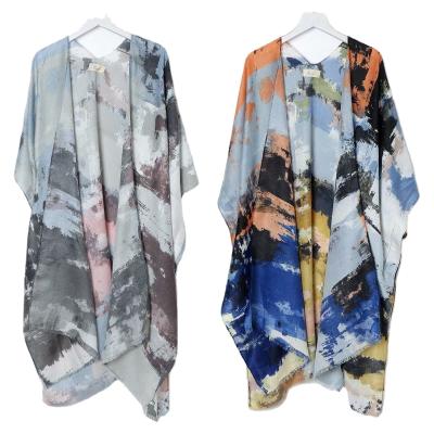 China American European Women's Scarf Fashion Soft Fringe Cotton Kimono Sunscreen Printed Viscous Beach Shawl Scarf for sale