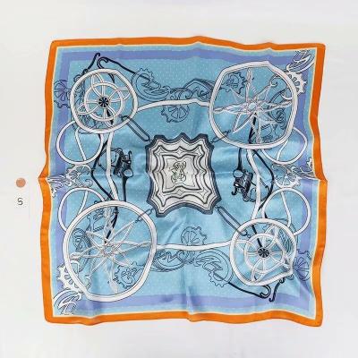 China European American high quality luxury soft custom made square 70*70 silk scarf silk scarves for women for sale