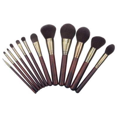 China 12 PCS Luxury Good Quality Wooden Handle Base Powder Makeup Brush Personalized Set Brush for sale