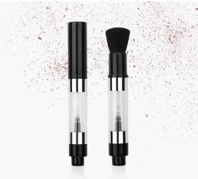 China Angular Blush Ladies Product 2021 Portable Simple Black Goat Hair Loose Powder Makeup Brush Soft Container Pumps Customized Color Brushes for sale