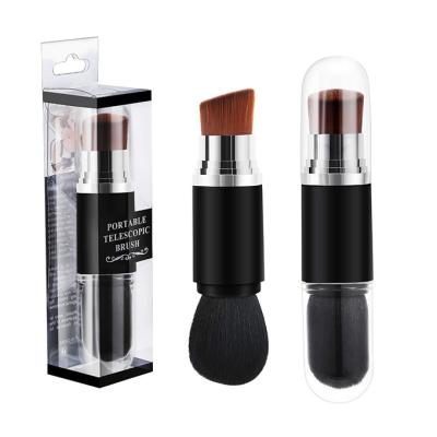 China Angular Blush Simple Portable Makeup Brush Retractable Brush Set Mini Double Heads Make Up Brush Flat Concealer for sale