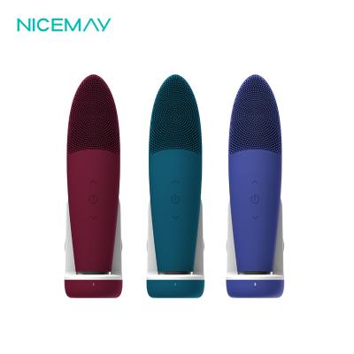 China Acne Treatment OEM Accept Sonic Face Brushes Electric Cleanser Brush Silicone Facial Massage Deep Cleansing Brush for sale