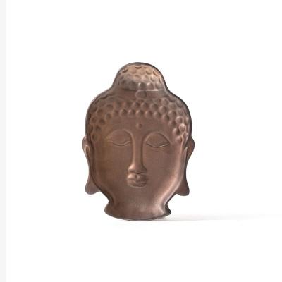 China Home Stored Decorations Metal Oven Turned Deco Dry Storage Buddha Head Dish Ceramic Candy Fruit Tray for sale